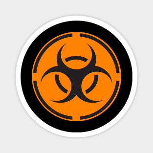 Orange biohazard label Magnet
